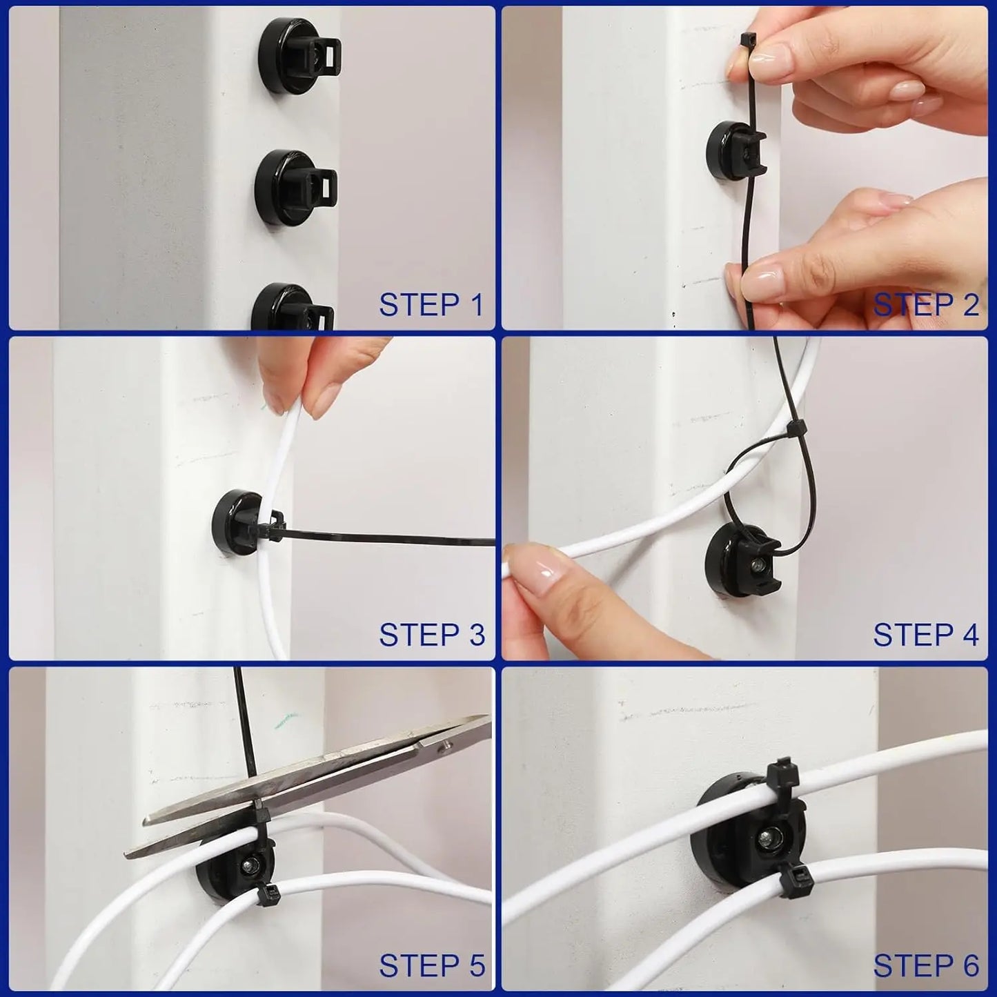 Heavy-Duty Magnetic Cable Tie Mounts for Secure Wire Management