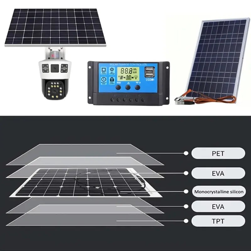 1 Set 12V Portable Flexible Solar Panels Kit with 100A High-Efficiency Controller