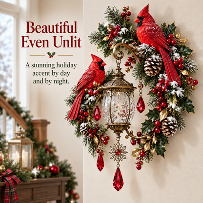 🔥😍Cardinal Lantern Wall Decor – A Warm Holiday Glow