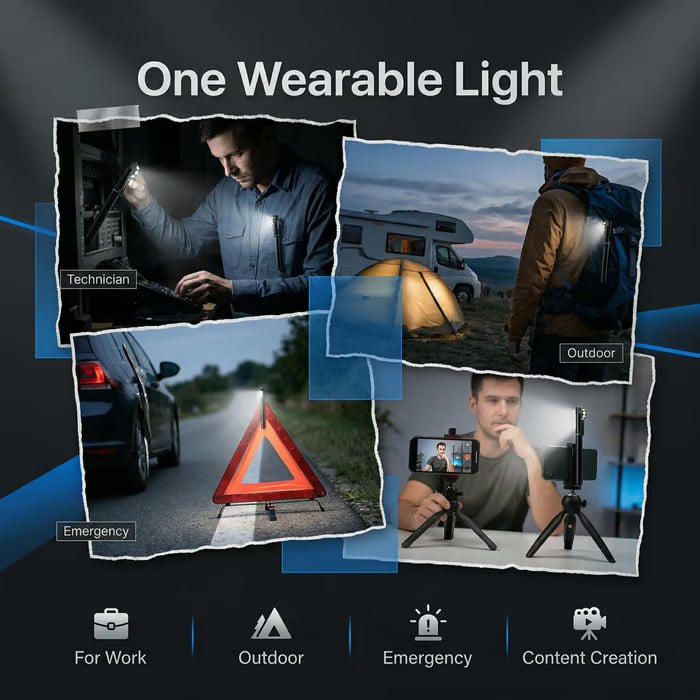 💡 Ultimate Hands-Free Wearable Safety Light