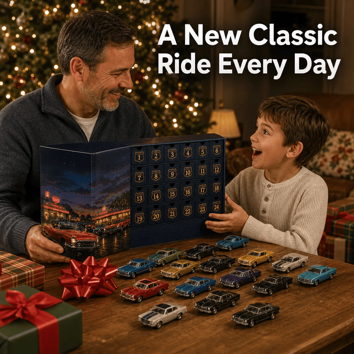 😍🚗24 Days of Classic American Cars Advent Calendar – 24 Vintage Ride Collectibles for Car Lovers