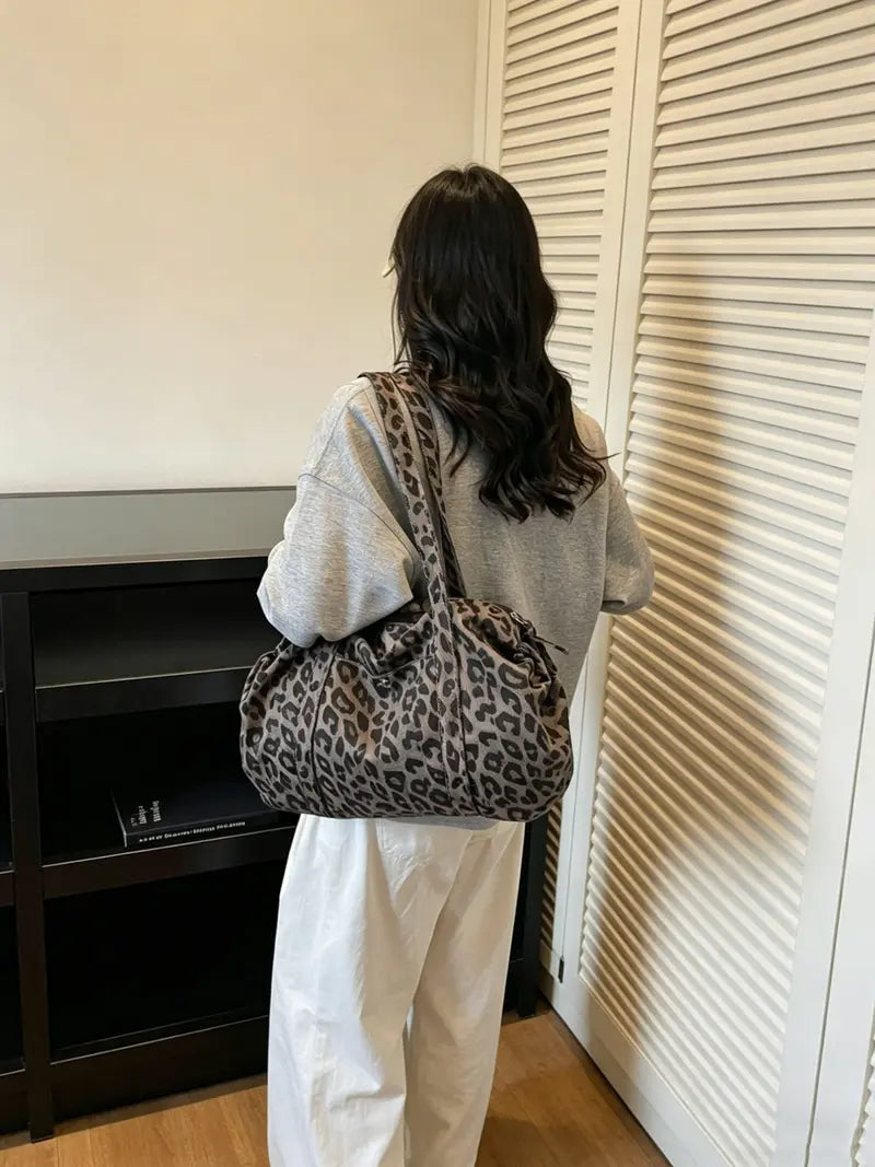Medium Leopard Print Luggage Bag