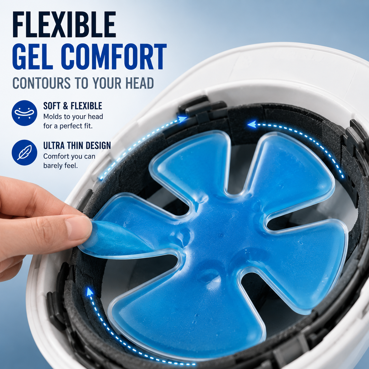 ❄️2PCS  Cooling Hat Insert – Reusable Gel Ice Pack for Helmets & Caps