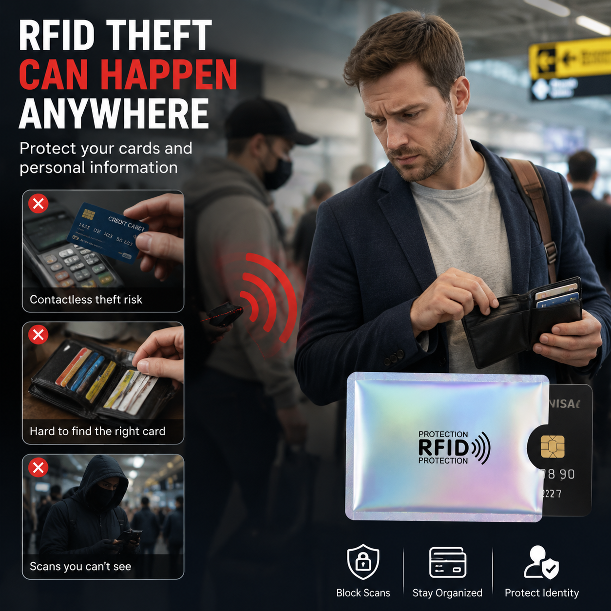5 Counts RFID Blocking Sleeves Set