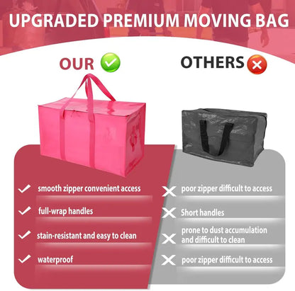 Moving Bags, Collapsible Zippered Storage Bags with Handles, Waterproof Foldable Organizers