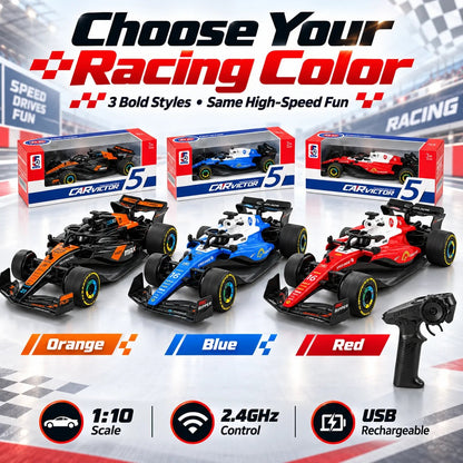 🎉🏁 1:10 Scale Formula Racing R/C Car – 2.4GHz High-Speed Remote Control Racer
