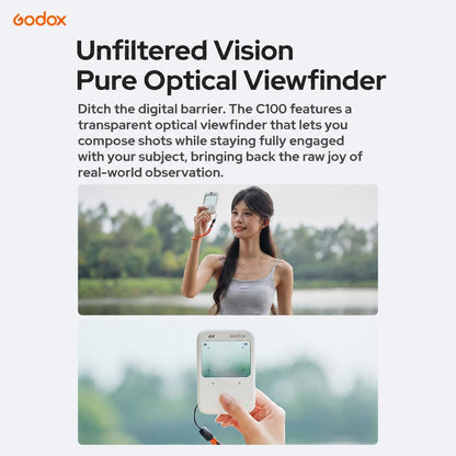 🎬 Godox C100 Transparent Viewfinder Camera – See-Through Retro Style, Photography Props & Display