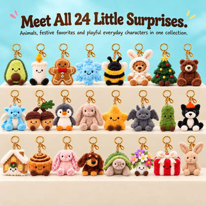🎄 24-Day Plush Advent Calendar – 24 Cute Christmas Keychain Surprises 🎁
