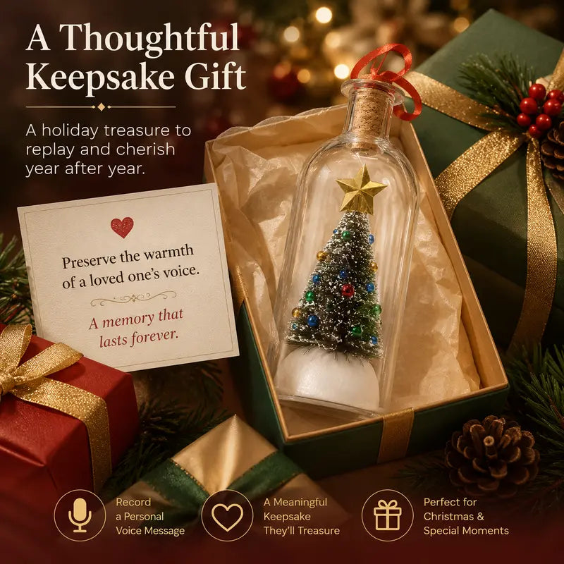 Recordable Christmas Message in a Bottle Ornament