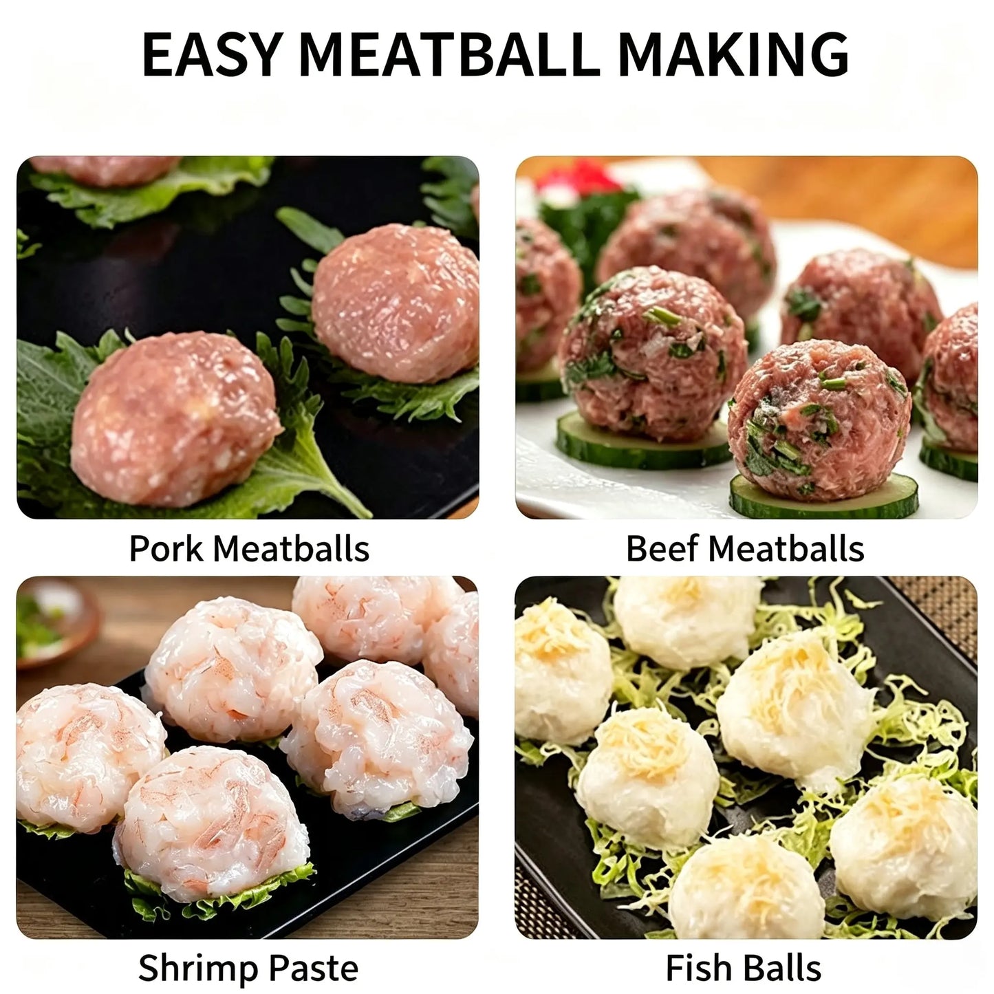 🔥Flash Sale 49% OFF✨ Upgrade 6/12‑Hole Manual Meatball Maker Tool, Stainless Steel Meatball Mold, Home Kitchen Cooking Gadget