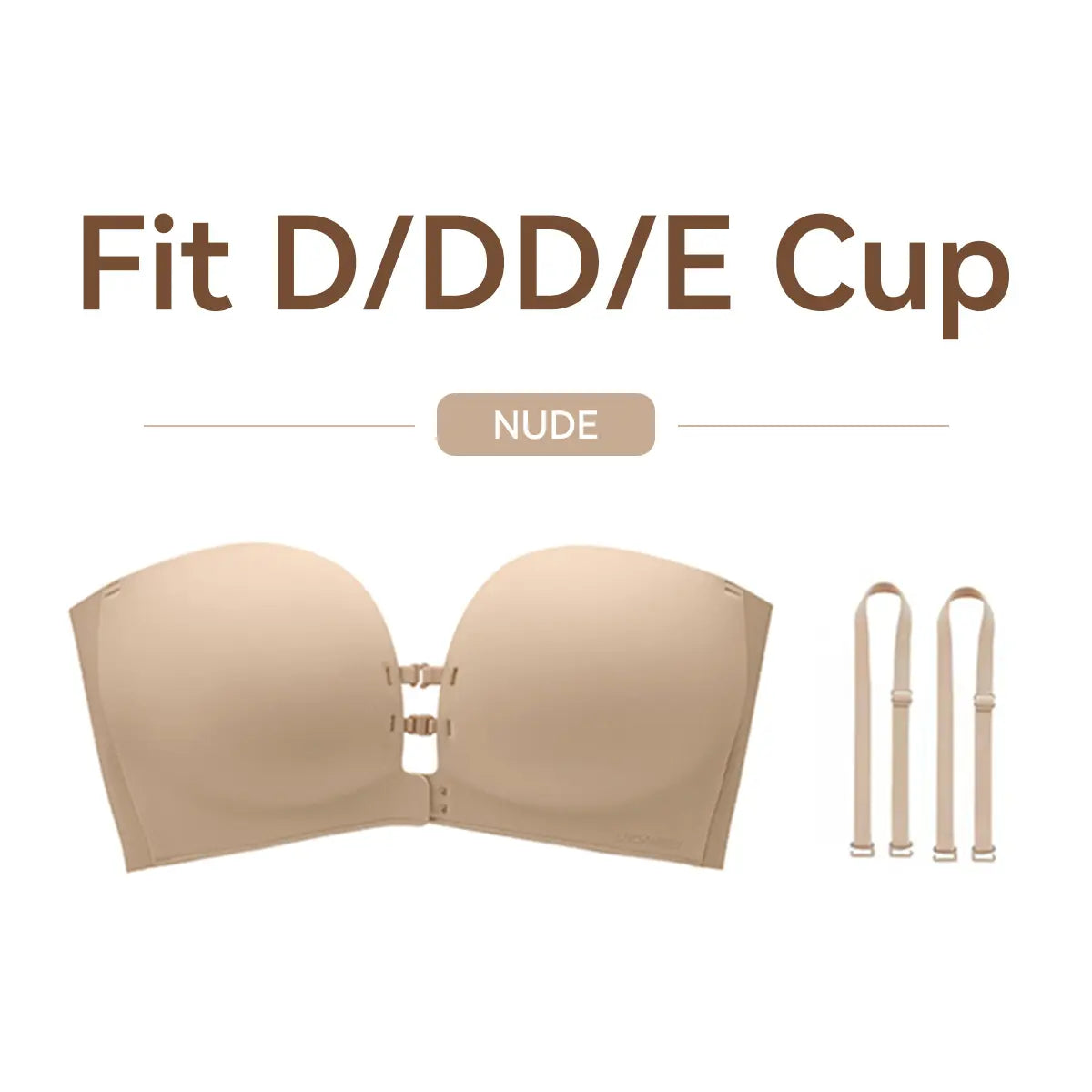 Womens Strapless Front Closure Bra Push Up Lift Bra Padded Add Cup Non Slip  Anti-Slip Grip & Removable Straps Fit Outfits Wireless Supportive  Seamless Comfortable