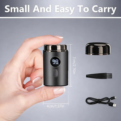 ⚡ Mini Electric Shaver – Pocket-Size Rechargeable Razor with LED Display
