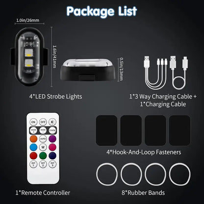 RGB Led Aircraft Strobe Light Remote Wireless