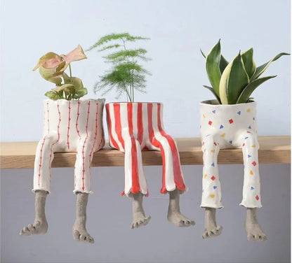 👖 The Hanging Legs Family Whimsical Hanging Legs Planter – Cute & Funny Home Decor