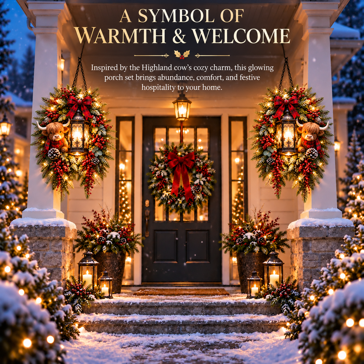 🎄 Light Up the Welcome | Pre-Lit Christmas Porch Lanterns