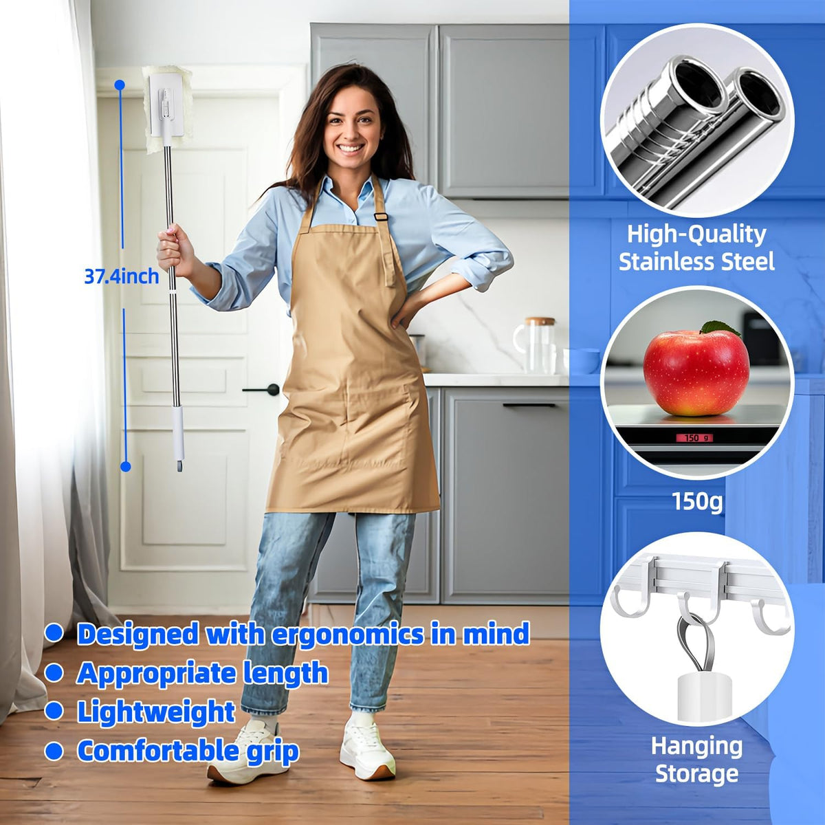 No-wash Mop, Uses Disposable Face Towel, Hands-Free Replacemen