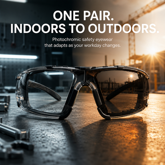 🕶️Photochromic Safety Glasses | Auto-Darkening Lens | Indoor & Outdoor Impact Protection
