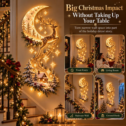 Moonlit Reindeer LED Christmas Wall Decor