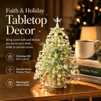 🎄49% OFF｜DIY Crystal Beaded Mini Christmas Tree Kit, Fun Family Holiday Craft Gift Set