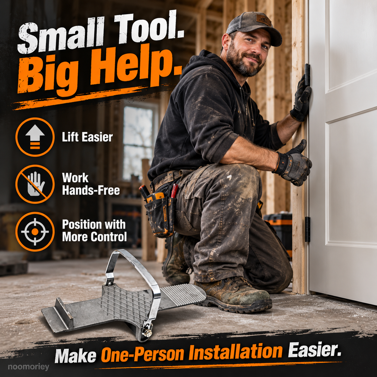 🚪 StepLift Panel Lifter – Foot-Powered Installation Tool