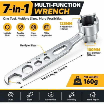 🔥 50% OFF🔥4-Prong Multifunctional Angle Grinder Wrench, Universal Adjustable Spanner for Grinders and Polishers (Single-Ended/Double-Ended)
