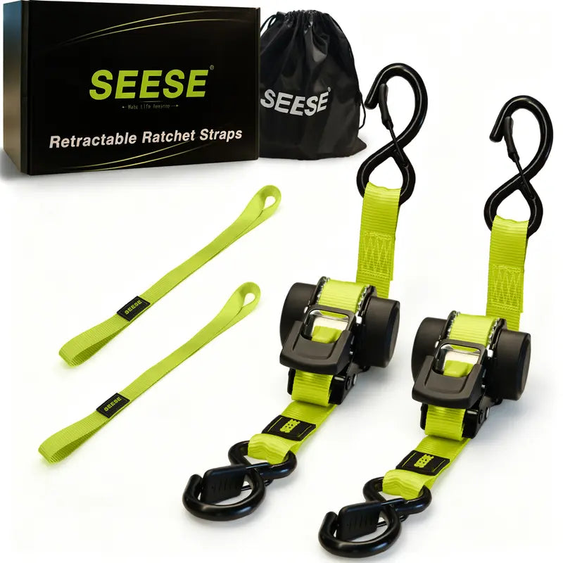Car Tie Downs with Ratchets 1"x 11 ft-1500 LB Break Strength