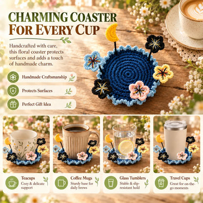 🧶 Handmade Floral Coaster