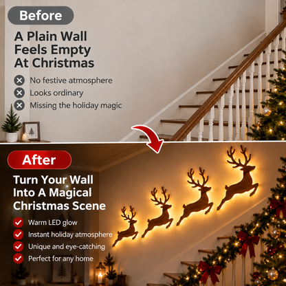 🔥 49% OFF - 🎄 LED Christmas Reindeer Wall Lights – Magical Holiday Deer Decoration For A Cozy Christmas Home
