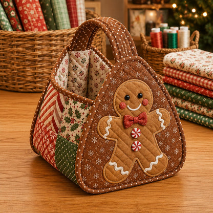 🎄 Christmas Quilted Carry Basket – DIY Sewing Kit & Finished Basket 🎁