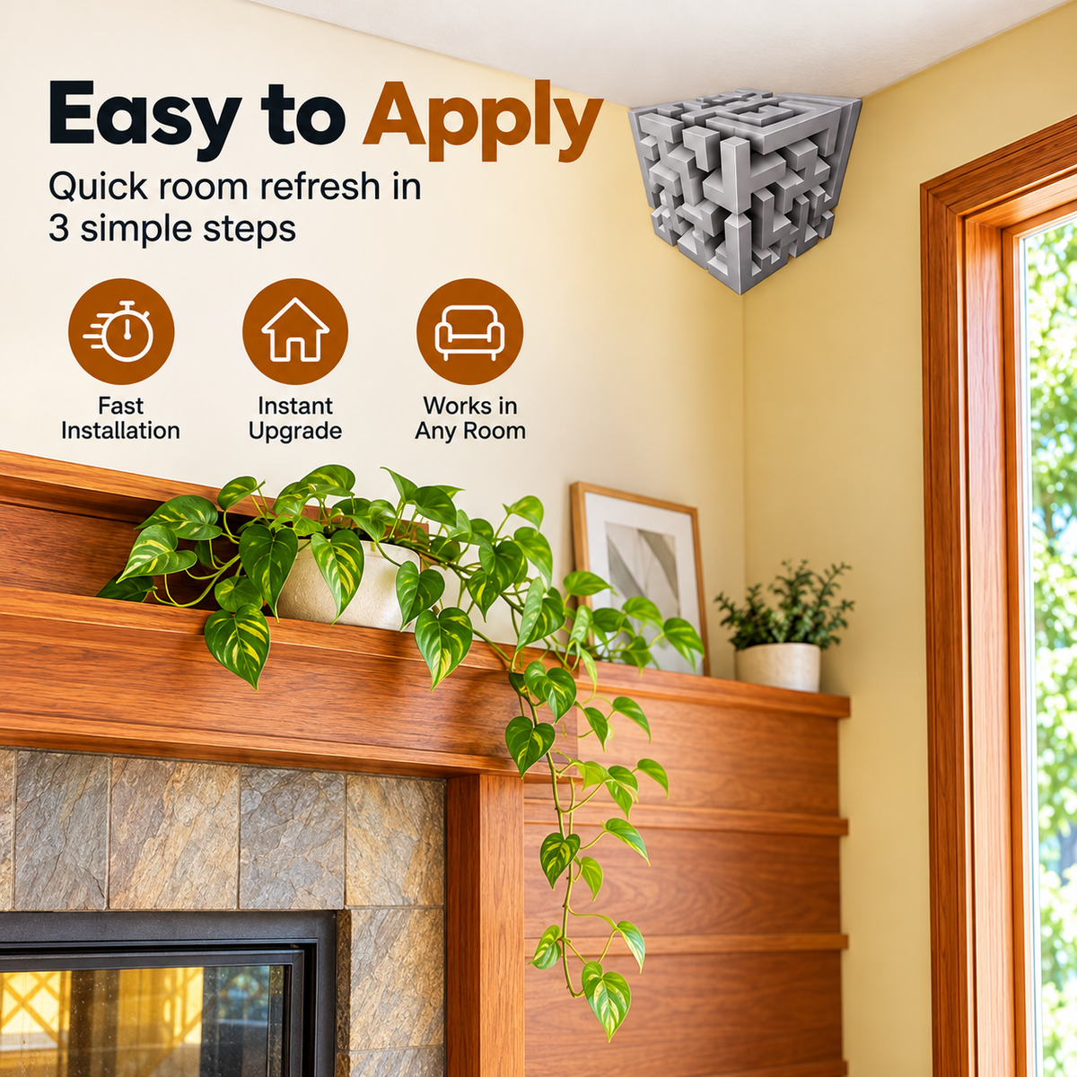 ✨ (2Pcs)Transform Empty Corners – 3D Geometric Wall & Ceiling Accent Decor✨