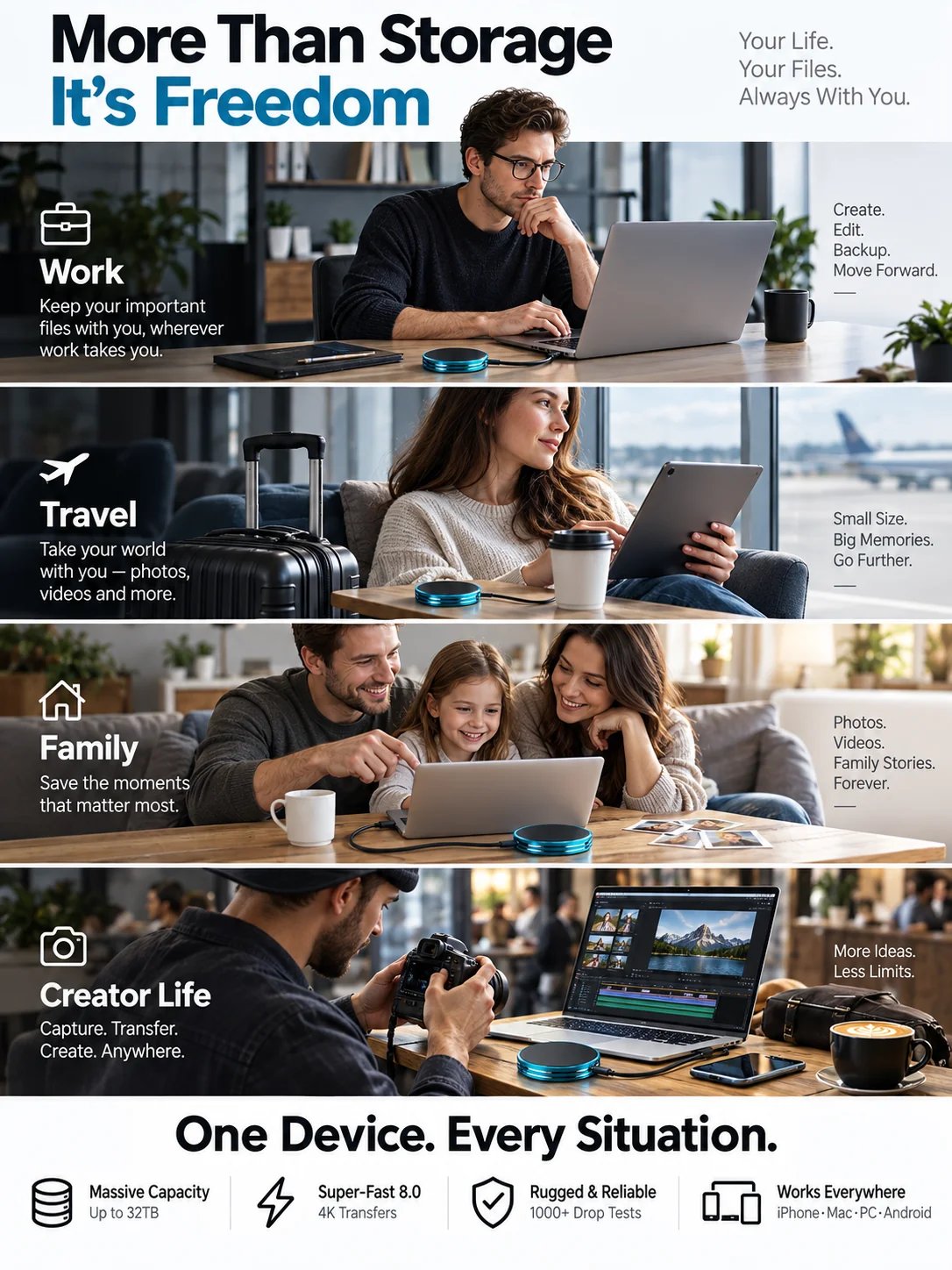 Magnetic Portable SSD – Anti-Lost External Solid State Drive