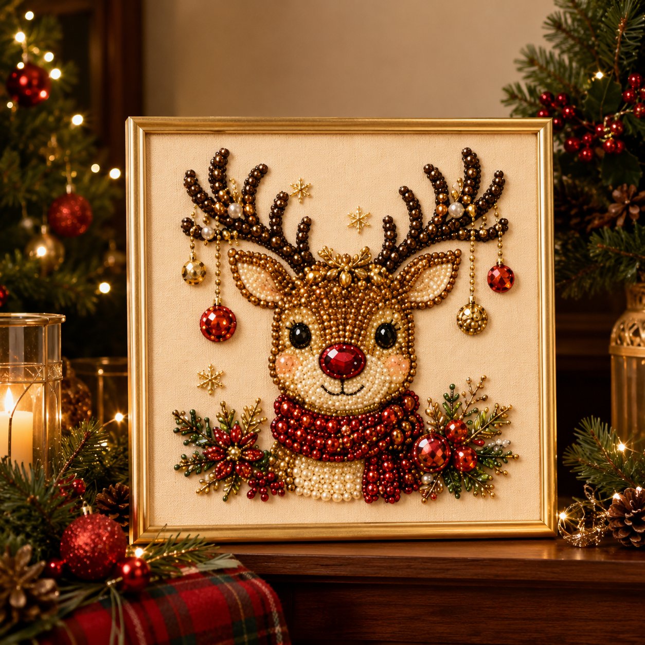 🧘Relaxing & Beginner-Friendly-🎄🎅 Premium 3D Pearl Christmas Wall Art Kit