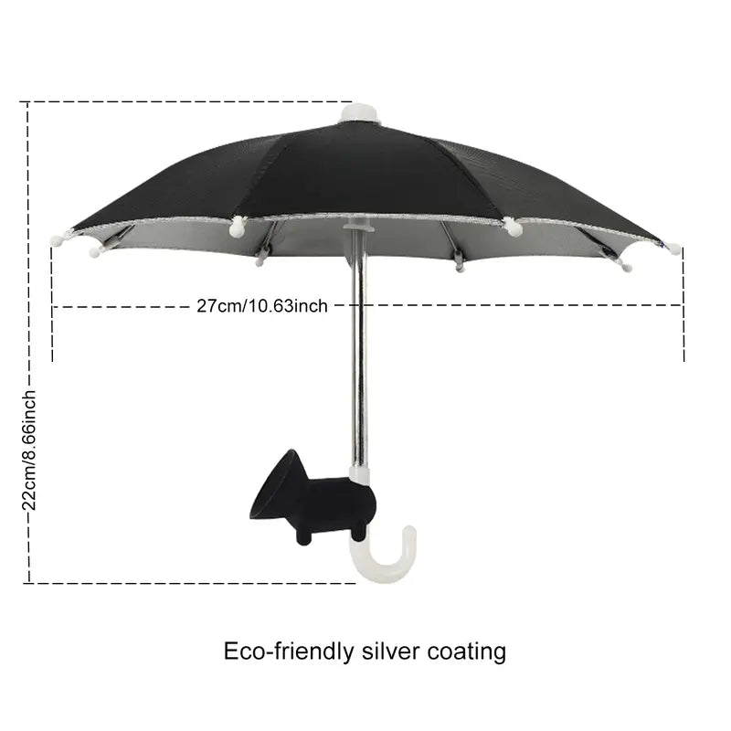 📱☂️Protection Phone Umbrella for Sun Universal Adjustable Piggy Suction Cup Phone Stand with Sun Shade Cover