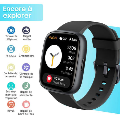 ⌚💖 Smartwatch con Chiamate Intelligenti! 🎙️ Assistente Vocale, Fitness Tracker, 100+ Sport, IP68 Impermeabile 🌊, Tracker Sonno 😴, Batteria 30 Giorni 🔋, Display HD 1,83' Personalizzabile 📸 – App VeryFit
