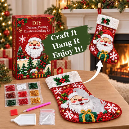 🎄 DIY Diamond Painting Christmas Stocking Kit