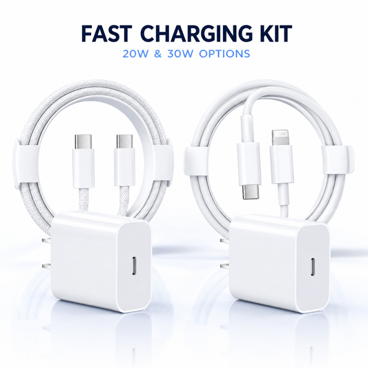 20W PD USB-C Fast Charger & 4.92 FT Cable for iPhone