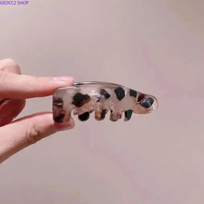2026 New 4Pcs Mini Leopard Print Banana Hair Clips