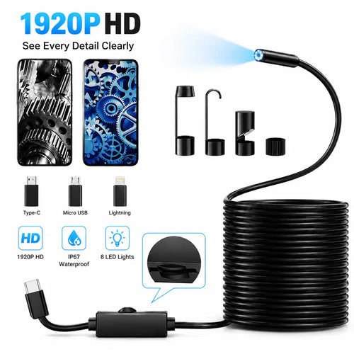 1920P HD Automotive Diagnostic Tool Endoscope Borescope Inspection Camera