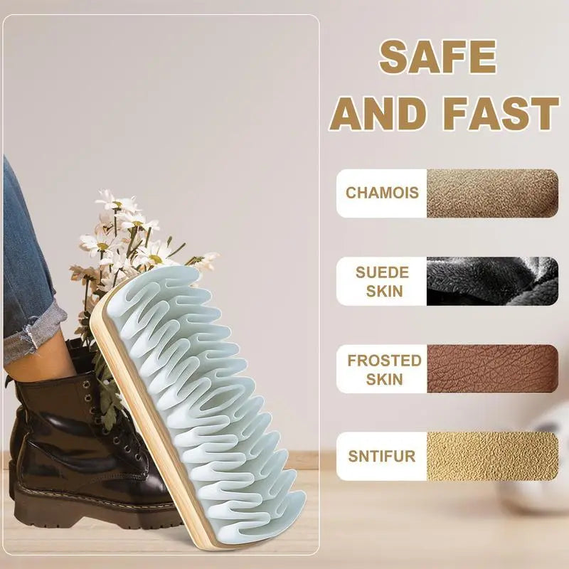 2-in-1 Suede Shoe Brush – TPR Crepe Bristles for Nubuck, Boots, Jackets & Leather Care