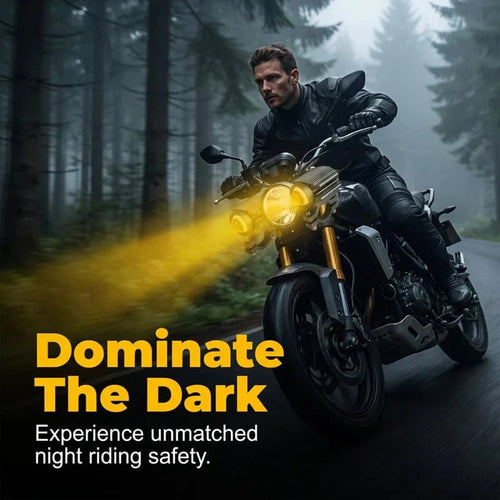 🎉 ⏰Universal Motorcycle LED Spotlight Dual Color Auxiliary Driving Light