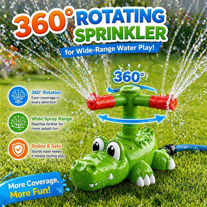 💦 4-in-1 Kids Crocodile Baseball Water Sprinkler T Ball Set & Water Ball Toy 💦