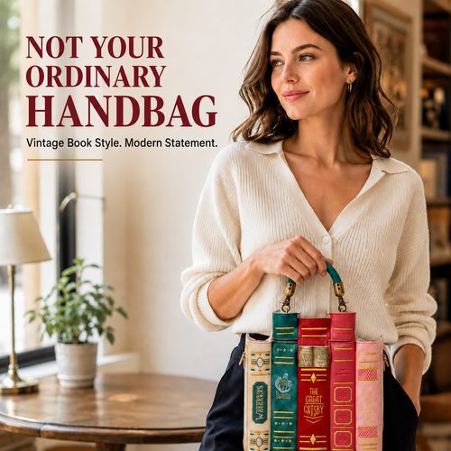 Vintage Stacked Book Novelty Handbag