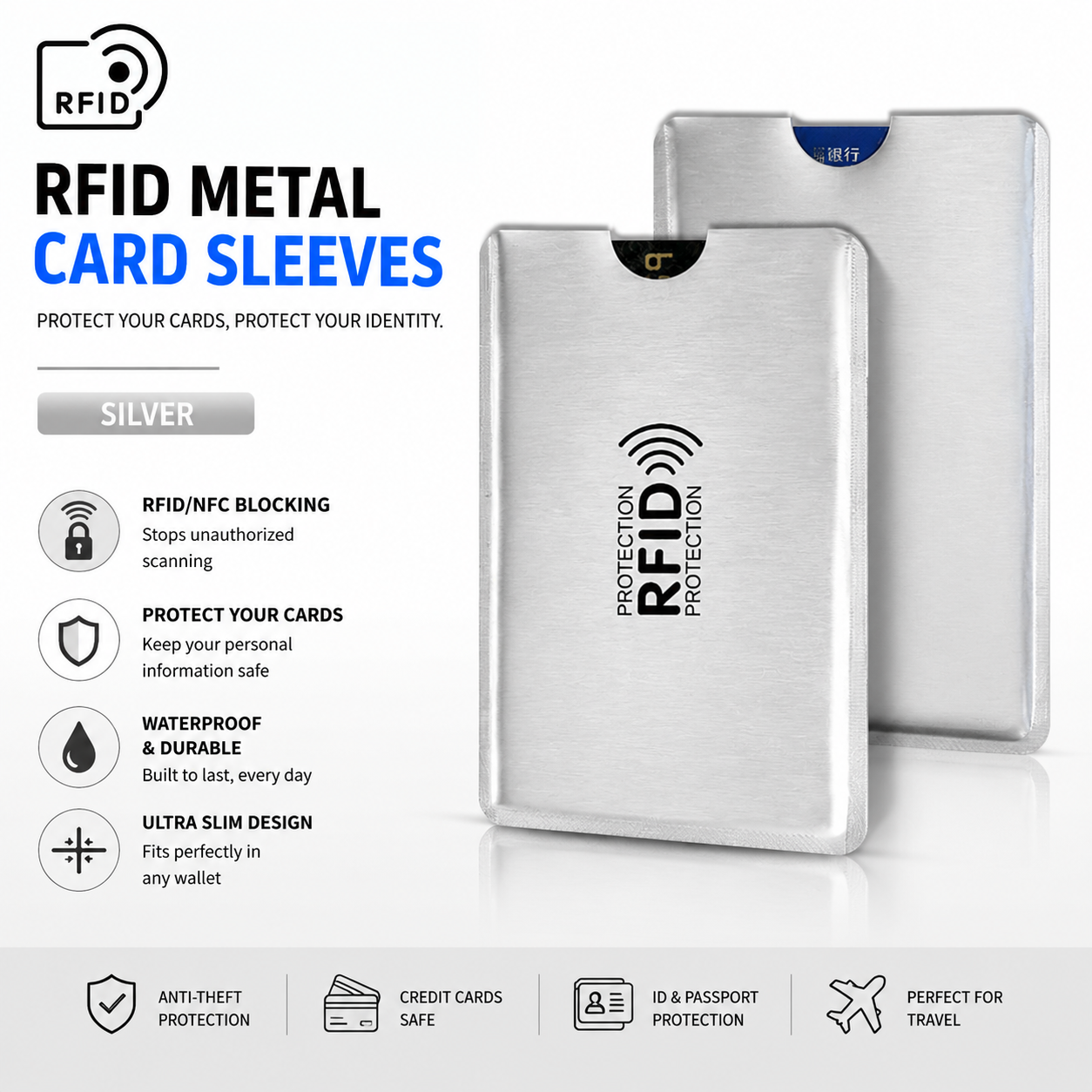5 Counts RFID Blocking Sleeves Set