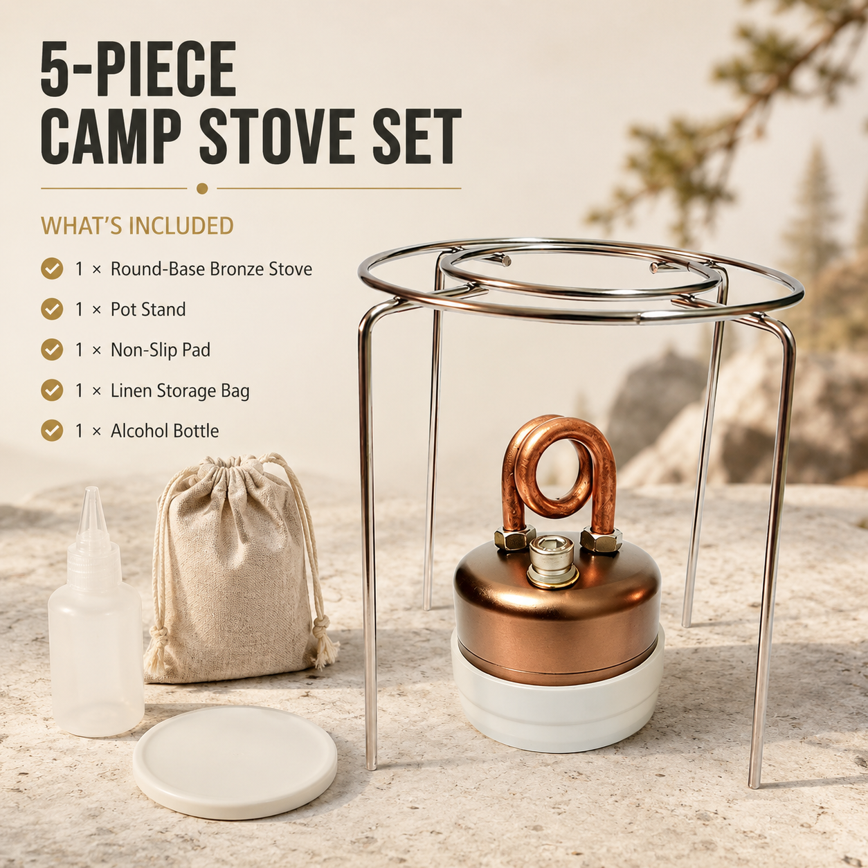 🔥 Self-Pressurized Alcohol Stove – Lightweight Aluminum & Copper Burner for Hiking, Survival & Camping 🏕️✨
