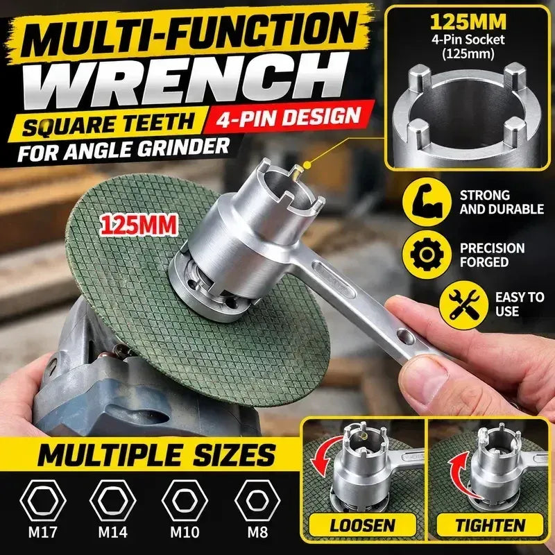 🔥LAST DAY 49% OFF - 🛠️🔧4‑Prong Multifunctional Angle Grinder Wrench