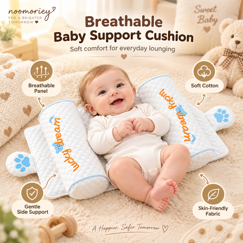 🎀Baby Head Shaping Pillow – Adjustable Neck Support for 0–6 Months