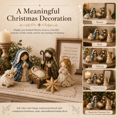 🔥LAST DAY 50% OFF -✨ DIY Patchwork Nativity Scene Sewing Kit (Beginner-Friendly)