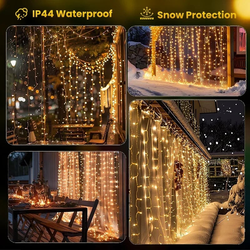 ✨ Remote Controlled LED Curtain Fairy Lights (Not Included Curtain) | 9.8×9.8ft