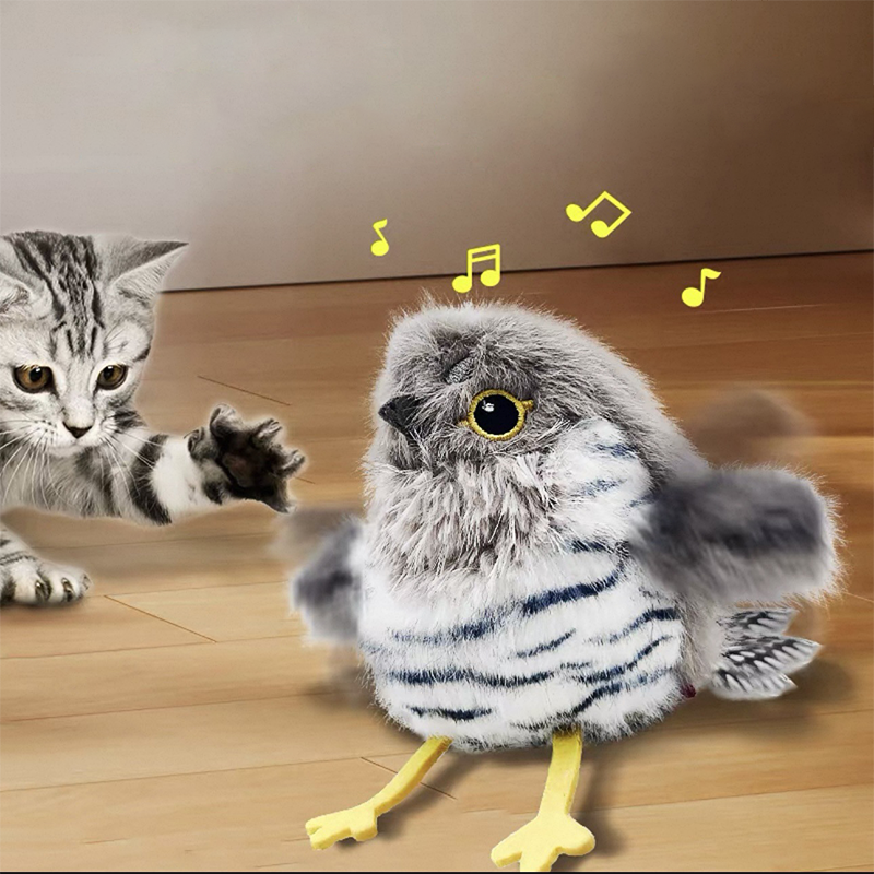 😻Lifelike Plush Electric Fluttering Pet Bird Toy |🐦the most realistic, irresistible cat toy