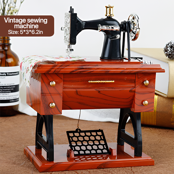 Vintage Mini Sewing Machine Music Box
